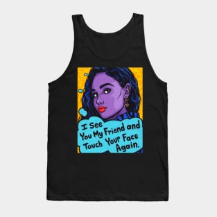 Touch Your Face Comic Girl Tank Top